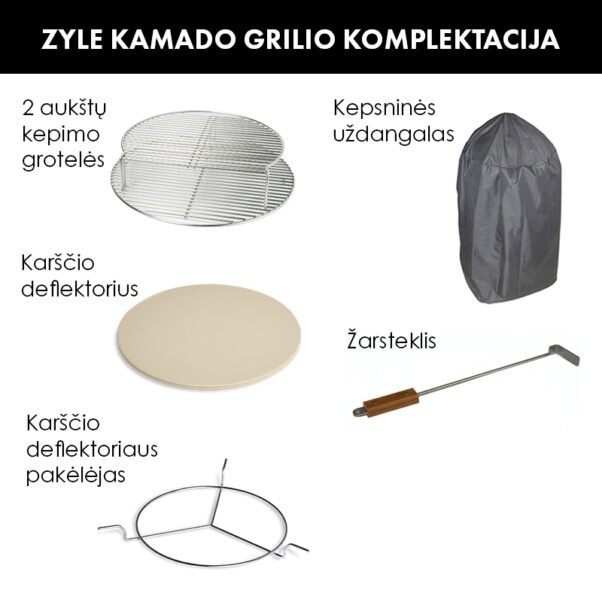 Kamado grilis su priedais ZY16KSBLSET - Image 2