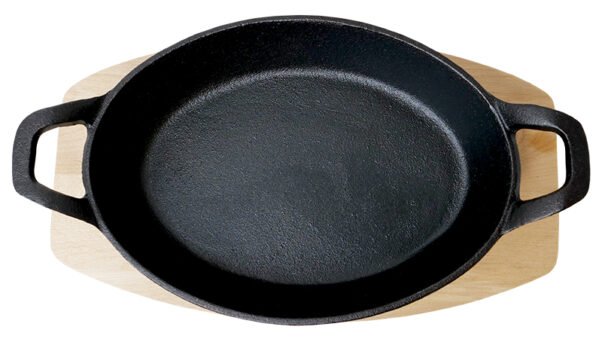 Ketaus kepimo indas su mediniu padėklu Zyle ZY124KI - Image 4