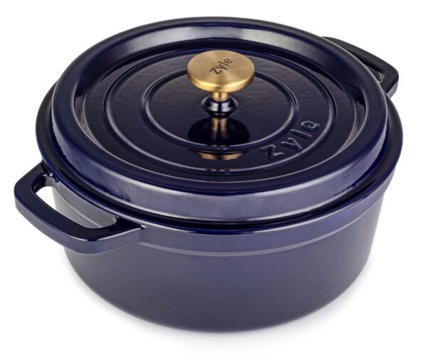 Apvalus emaliuotas ketaus puodas ZY01BLKI, 5l