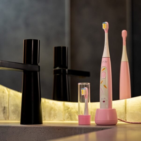 Vaikiškas, įkraunamas, elektrinis, garsinis dantų šepetėlis, rožinis OSOMORALK7PINK - Image 2