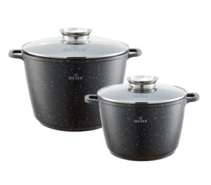 4 dalių puodų rinkinys su marmurine nepridegančia danga ZILNER ZL-7011