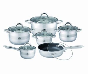 12 dalių PLIENINIŲ puodų rinkinys ZILNER PREMIUM ZL-8107