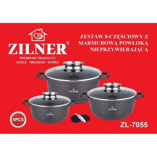 Akmens masės 8 dalių puodų rinkinys ZL-7055 - Image 3