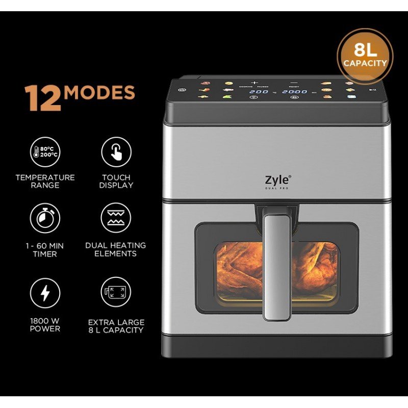 Karšto oro gruzdintuvė Zyle ZYDUALPROW - Image 3