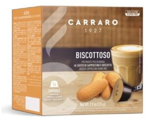 Sausainių skonio kavos gėrimo kapsulės Carraro CR52CNQ16