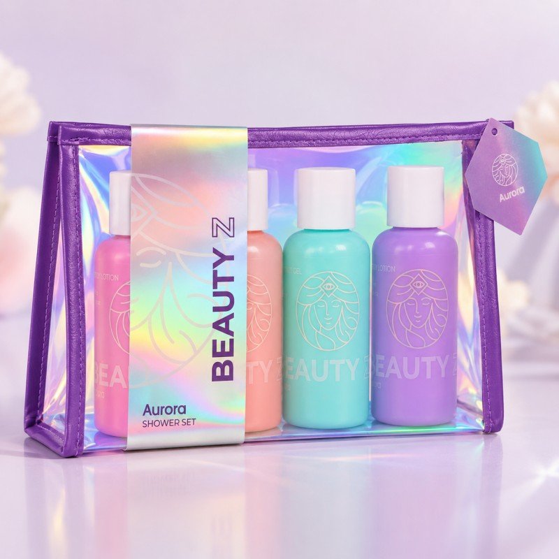 Kūno ir plaukų priežiūros priemonių rinkinys Beauty Z AUR2002, bijūnų ir rožių kvapo - Image 2
