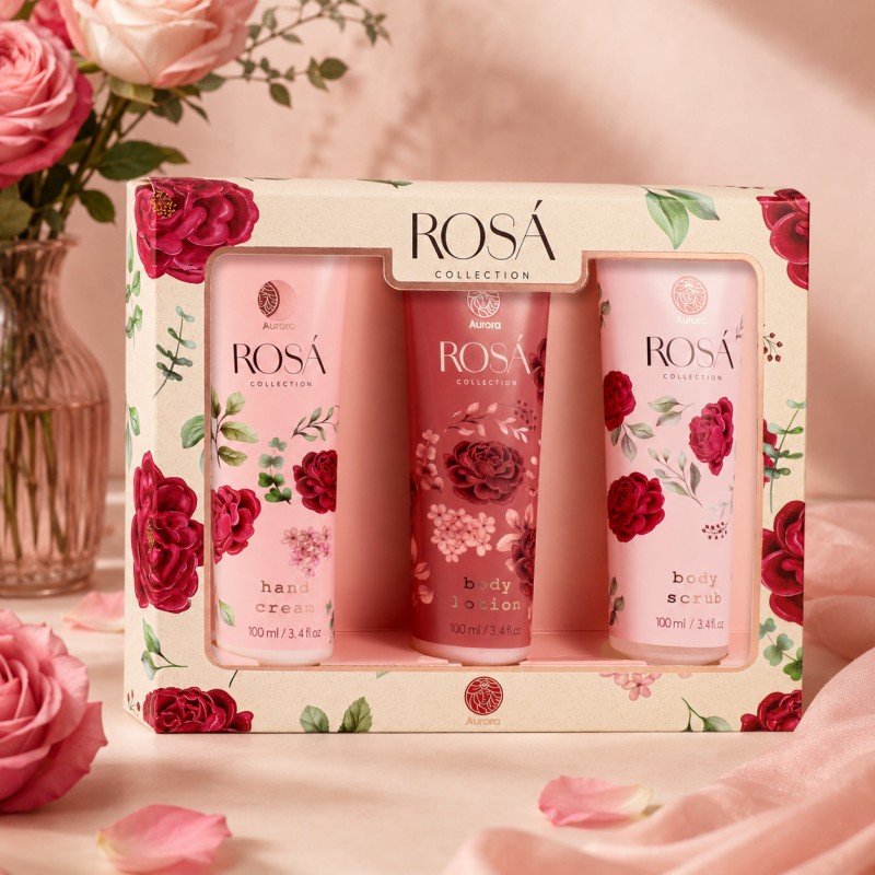 Kūno priežiūros priemonių rinkinys Rosa AUR2013, rožių kvapo - Image 2