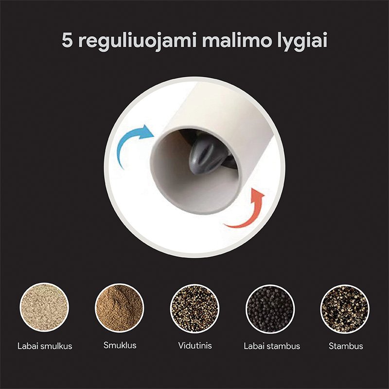 Įkraunamas druskos ir pipirų malūnėlis Zyle ZY9579WH - Image 3