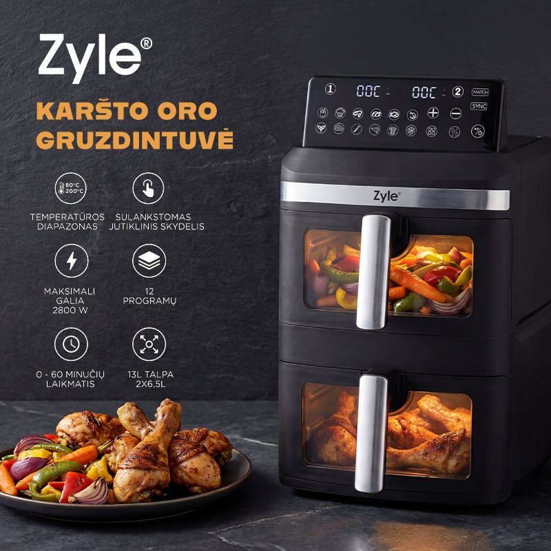 Karšto oro gruzdintuvė Zyle ZY013AF - Image 6